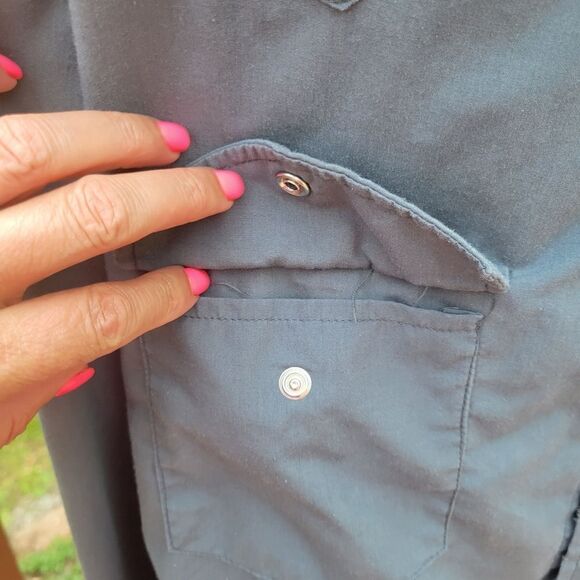 Roper Men’s Western Shirt | Snap Front | Size 2XL | Gray Plaid - Picture 7 of 11